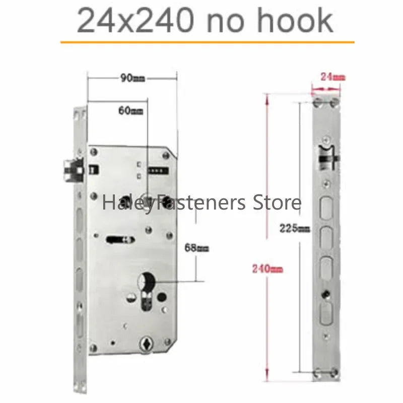 6068 304 Stainless Steel Security Door Lock Body Internal Gear Structure Anti Stuck for Smart Fingerprint Lock