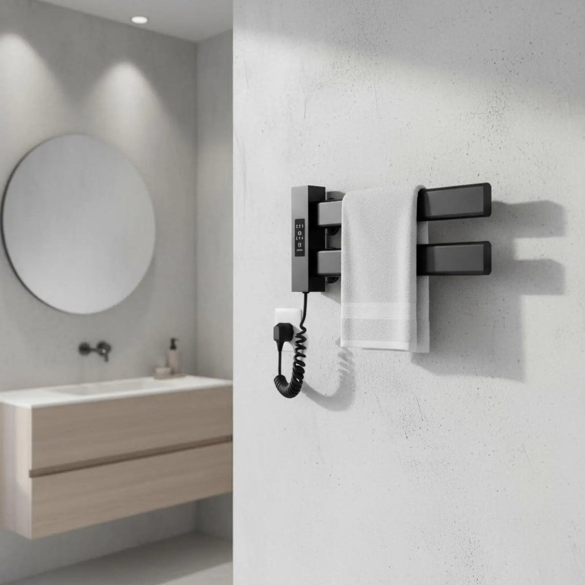 Smart Towel Heating Rack easy Installation Electric Towel Warmer Quick Dehumidifying Lavatory Heater