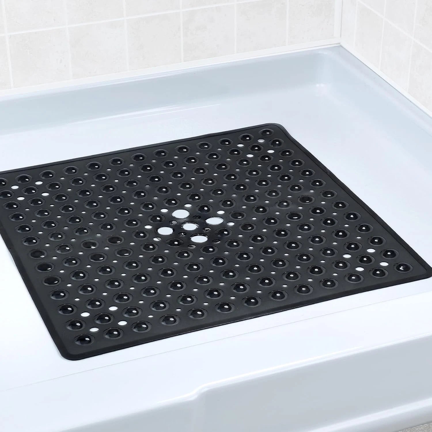 Square Shower Mat Bathtub Mat Non Slip 53x53cm, Square Bath Mat for Inside Shower Tub, Shower Stall Mats for Bathroom Floor