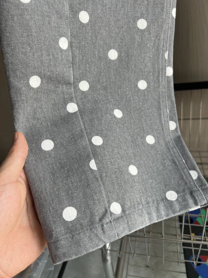 ETJ 2026 New Women's High Waist Polka Dot Wide Leg Jeans Casual Straight Denim Pants Fashion Summer Loose Fit Trousers