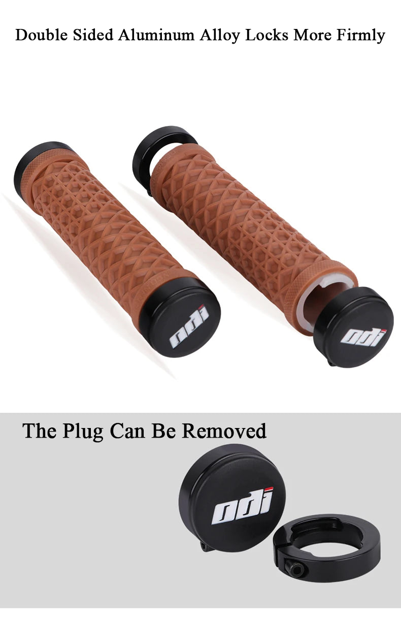 ODI Van Bicycle Handlebar Grips sillicone Lock-On Anti-slip Shock Absorption MTB Double Lock Ring for BMX Folding Bike Parts