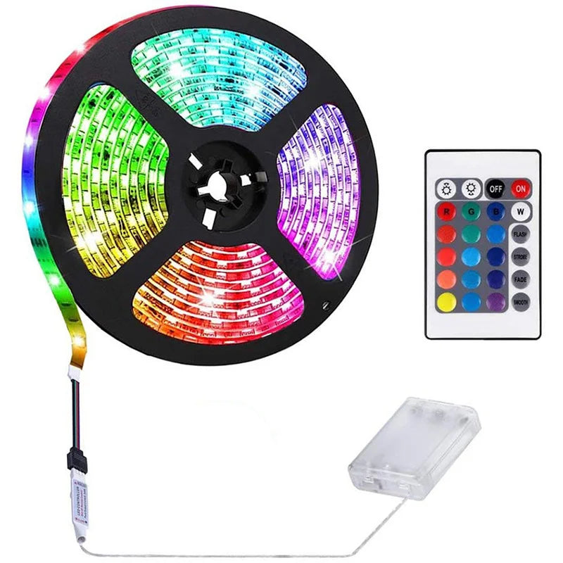 RGB LED Strip Light Intelligent Bluetooth Remote Control Remote Flexible Diode Light Strip for Room Home Decoration TV Backlight