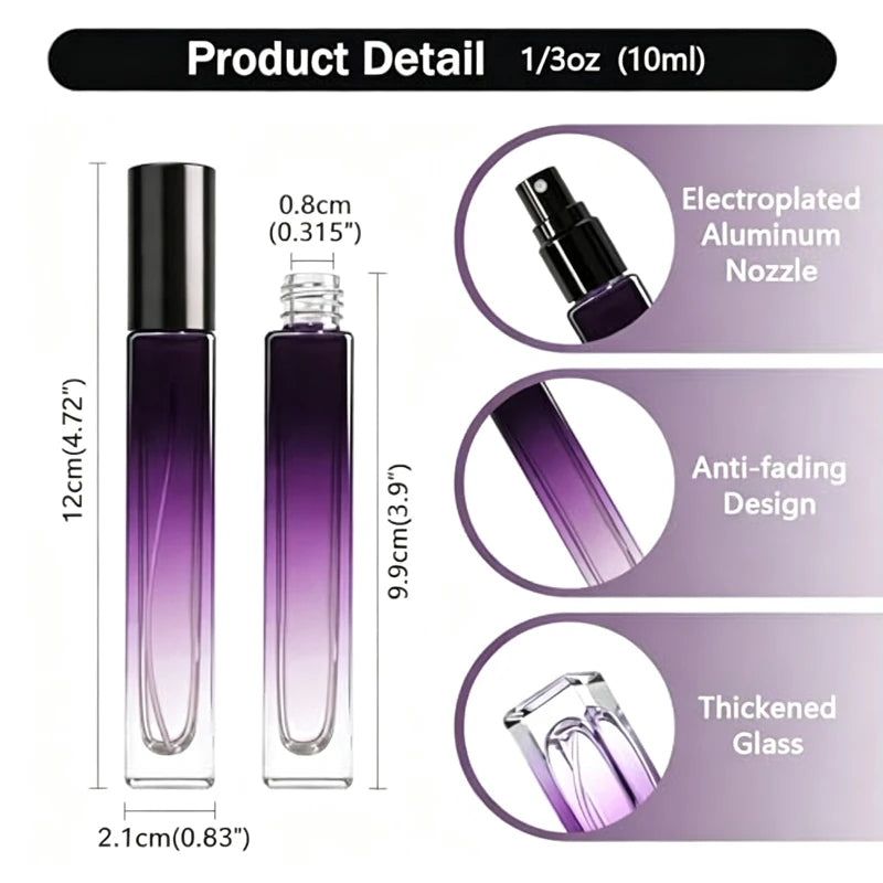 15ML Perfume Spray Bottle Empty Glass Atomizer Travel Cosmetic Bottle Sample Vials Refillable Drop Shipping Skin Care