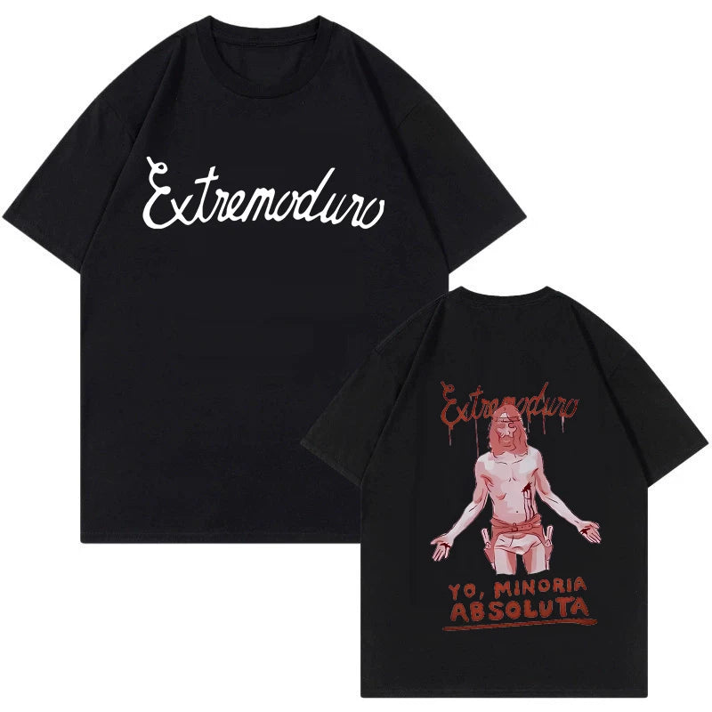 Unisex Fashion Rock Band Extremoduro Print Short Sleeve T Shirt Men Women Graphic Vintage T-Shirt Y2k Hip Hop Tees Tops Clothes