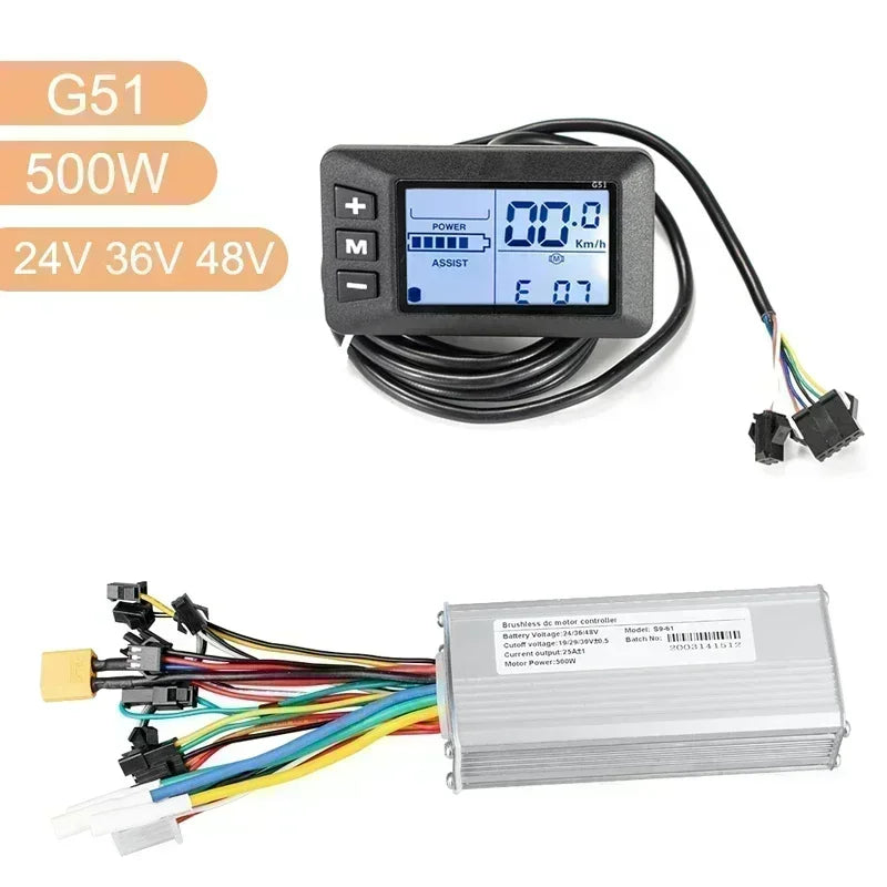 Electric Bike Brushless Controller 25A 35A with LCD Display Electric Bicycle Scooter E-bike Accessories Parts 36V 48V 750W 500W