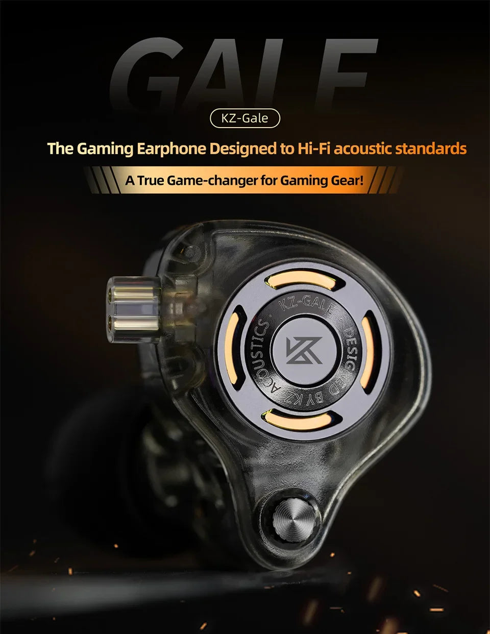 KZ Gale Earphone Gaming and Music Headset Dynamic Driver Detachable Design Enhances , Bass Performance for A More