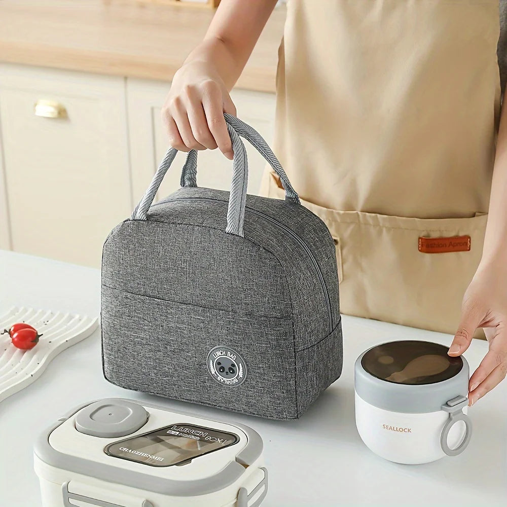 3pcs Lunch Box Set with Large Capacity Insulated Bag Reusable Tableware Meal Snack Food Holder for School Picnic Office Camping
