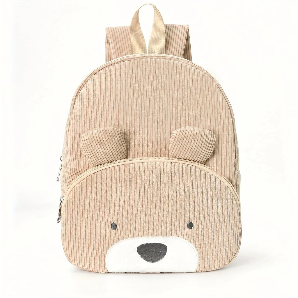Personalized Name Embroidered Kids Backpack Pastel Corduroy Toddler Bag Soft Ribbed Fabric School Pack Cute Kindergarten Gift