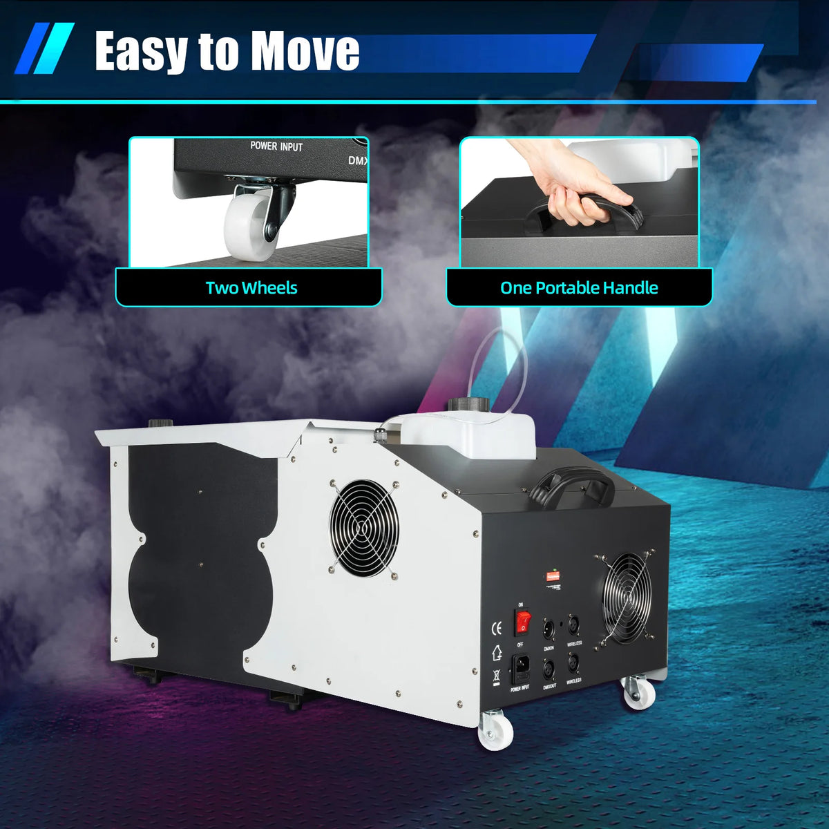 3000W 2L/67.63oz Fog Sprayer Stage Show Effect Ice Fog Producer Stage Fog Machine, Low Lying Smoking  for Creating Exciting Visual Effects Remote Control