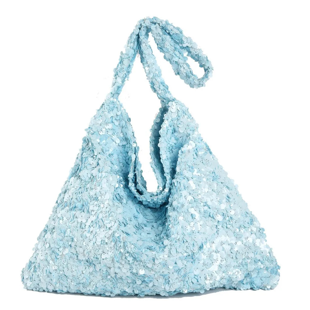 Women'S Sequined Tote Bag Medium-Soft Shoulder Tote Bag Large Capacity Tote Casual For Shopping Meeting Date