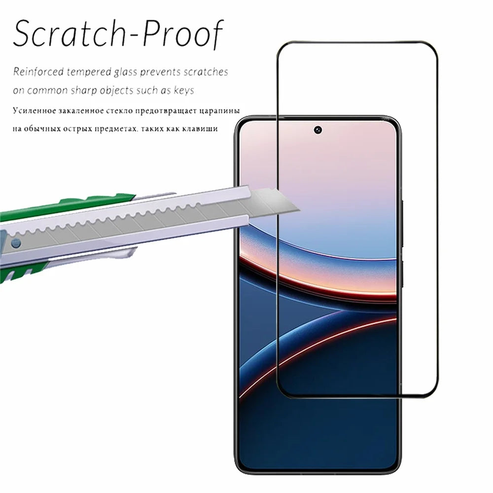 Tempered Glass For Poco F8 F7 Ultra X7 X6 F6 Pro 5G Screen Protector PocoX6 Pro Front Glass Poco M6 Pro Cristal Templado Poco X6 Pro Protector Pantalla Poko X5 F5 Pro Phone Protective Film