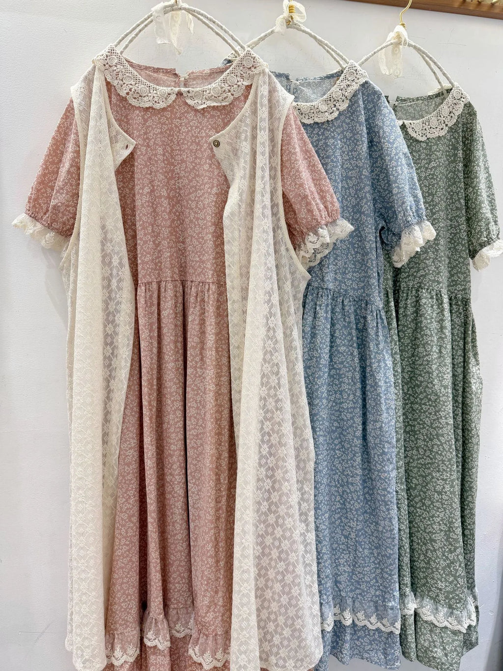 Vintage Ruffled Cotton Linen Flower Dress Women's New Summer Peter Pan Collar Short Sleeve Loose Boho Dress Casual Midi Vestidos