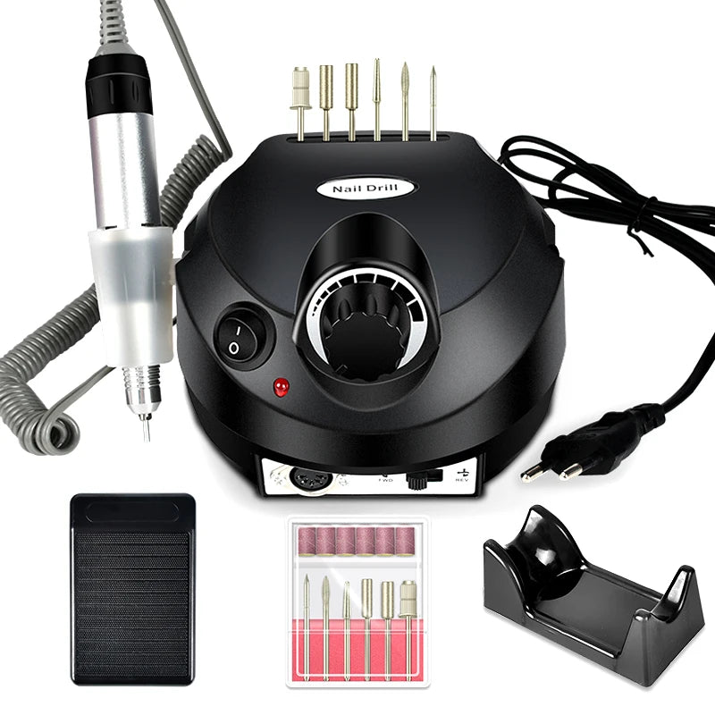 35000RPM Electric Nail Drill Professional Manicure Machine Nail Sander Set Nail Drill Bit Portable Nail Salon Polisher Equipment