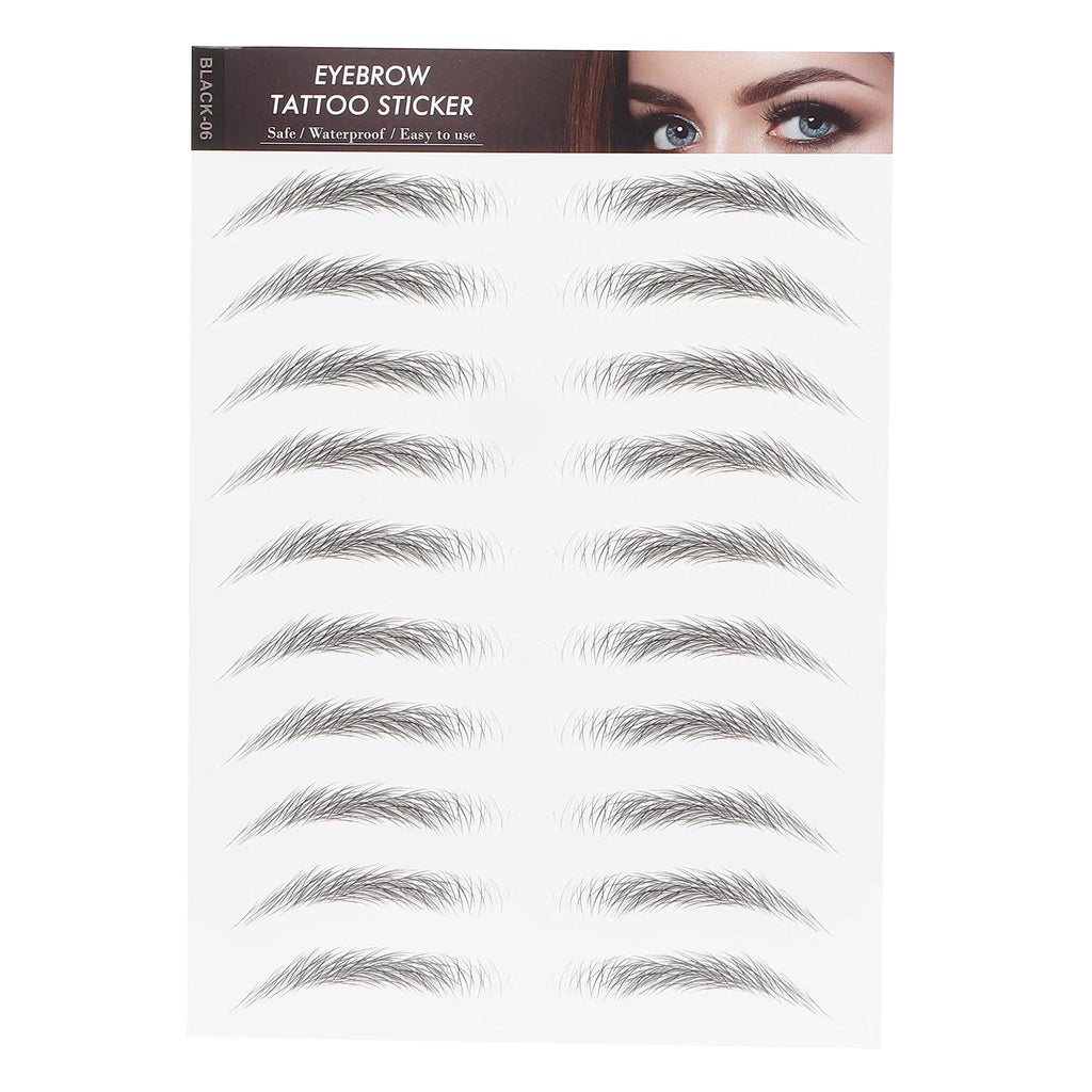 Long Lasting Eyebrow Transfers Sticker Household Portable Waterproof Safe Women Black Eyebrow Tattoo Sticker Makeup Tools