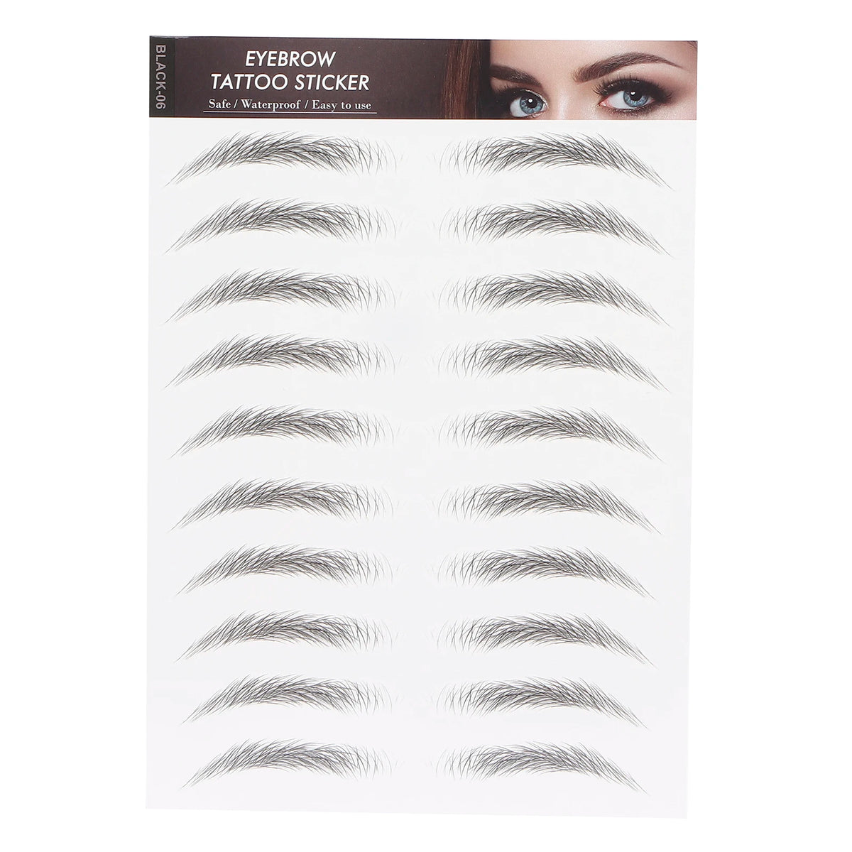 Long Lasting Eyebrow Transfers Sticker Household Portable Waterproof Safe Women Black Eyebrow Tattoo Sticker Makeup Tools