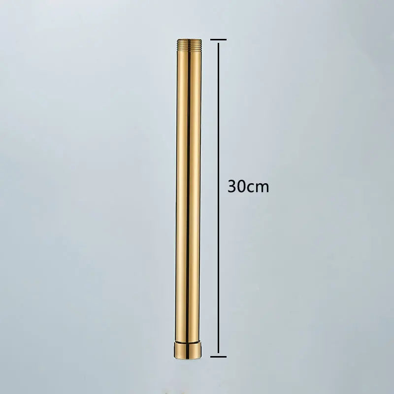 30/40cm Square Round Extension Tube For Bathroom Shower Faucet Black General Interface Extension Tubes Extend Pipe