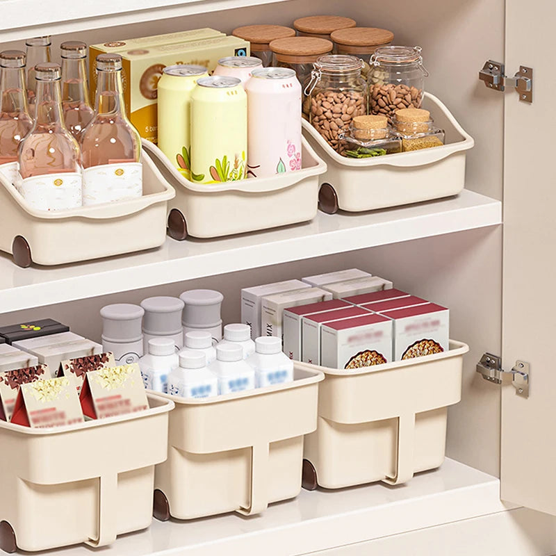 【N】Kitchen Sundries Storage Case With Wheels Seasoning Bottle Jar Storage Container Kitchen Closet Organizer