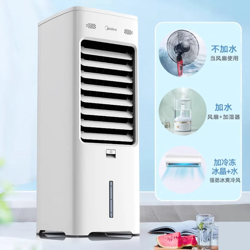 High-Power Cooling Fan & Air Cooler — Household Evaporative Humidifier, Ice Crystal Cooling, and Water-Cooled Fan