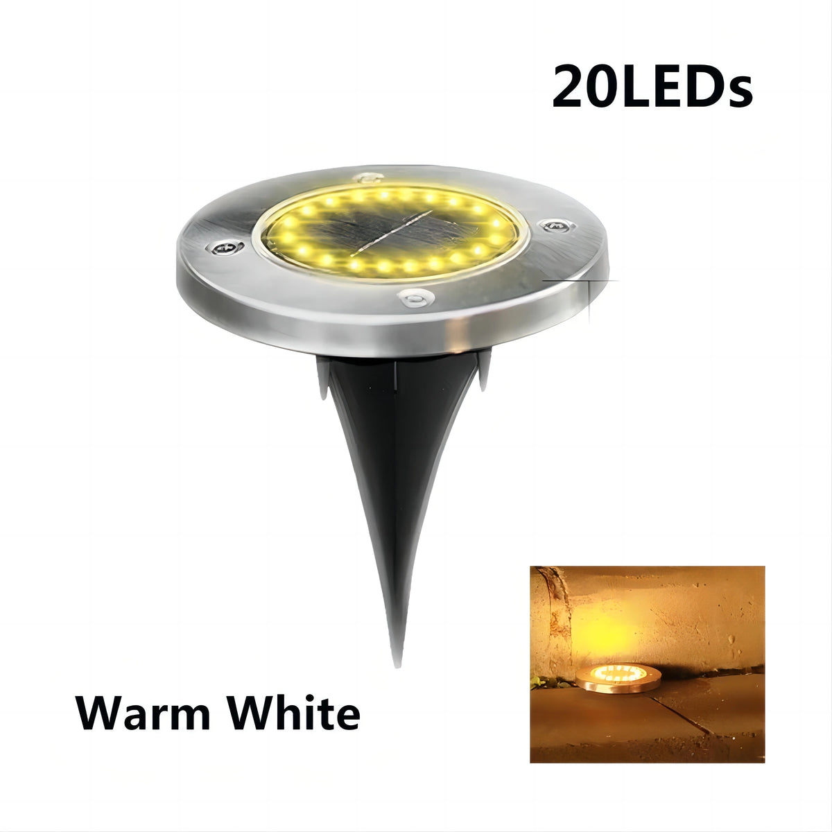 8/20 LED Solar Power Disk Light Outdoor Garden Solar Underground Light Deck Light Spotlight Buried Solar Led Lamp Garden Decor