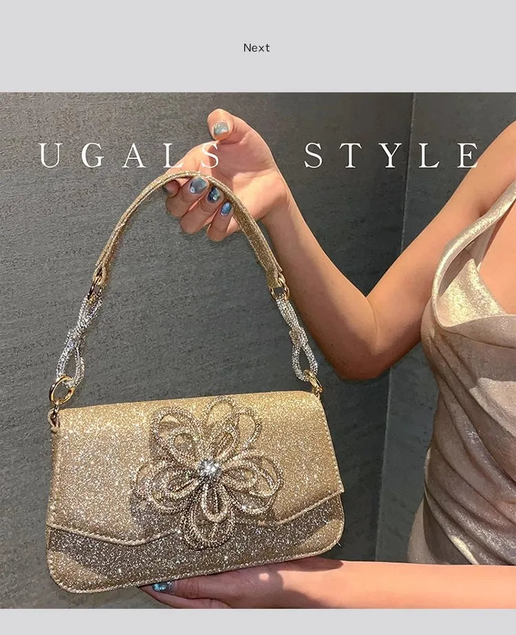 Bling Shiny Clutch Purse For Wedding Party Women Handbag Luxury Glitter Rhinestones Diamond Evening Bag Female Crossbody Bag