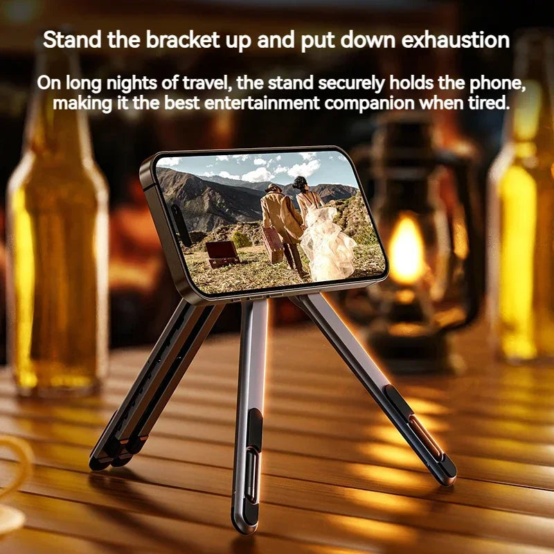 Foldable Magnetic Laptop Stand, Aluminum Alloy Adjustable Heat Dissipation Holder for Notebook Phone Tablet, Portable