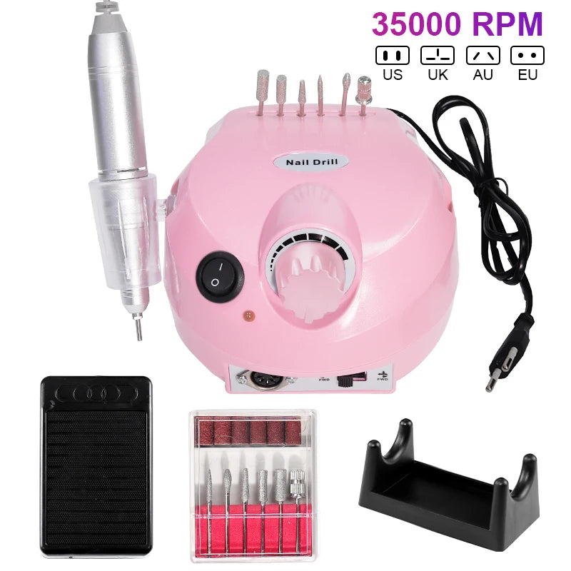 35000/20000 RPM Electric Nail Drill Machine Mill Cutter Sets for Manicure Nail Tips Manicure Electric Nails Pedicure File Tools