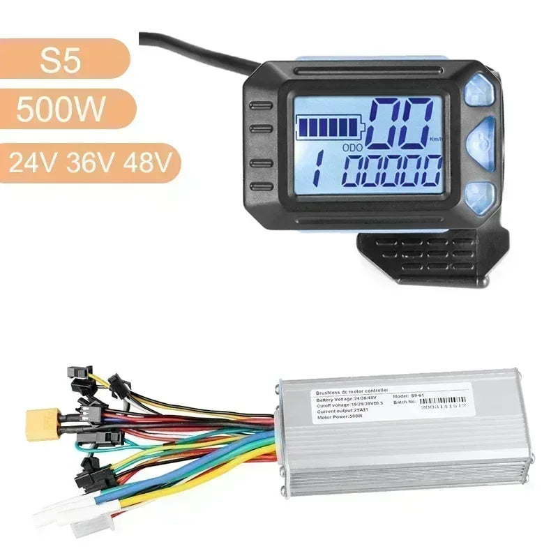Electric Bike Brushless Controller 25A 35A with LCD Display Electric Bicycle Scooter E-bike Accessories Parts 36V 48V 750W 500W