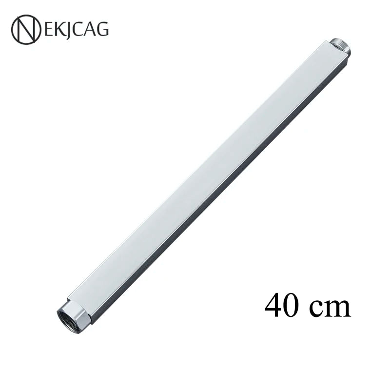 Square Extension Tube Bathroom Shower Faucet Extra Extend Tube Black Golden White Chrome 40/50CM Universal Interface Extend Pipe