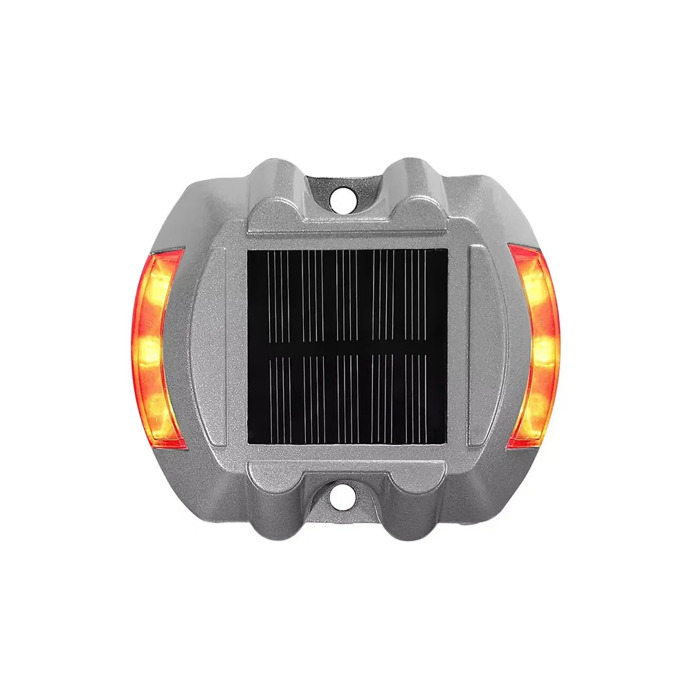 Smart Solar Road Studs with Motion Sensor - 6 LED Auto-Dimming Warning Lights IP68 Waterproof for Driveways/Parking Lots