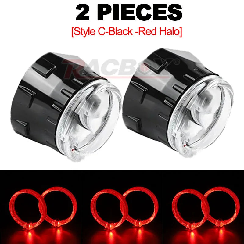 1/2pcs 2.5 Inch Projector Len Car Styling  Cover Shroud Shell Headlights Len Mask For 2.5inch Bi Xenon Bi-LED Headlamp Retrofit