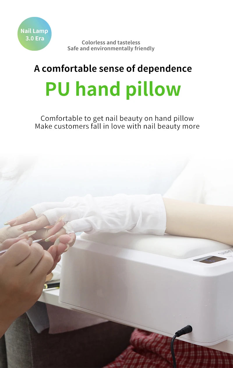 Professional Nail Lamp With Hand Pillow 72W Nail Dryer Lamp for Manicure 60 LEDs Automatic Sensing UV LED Nail Lamp for Nail Art