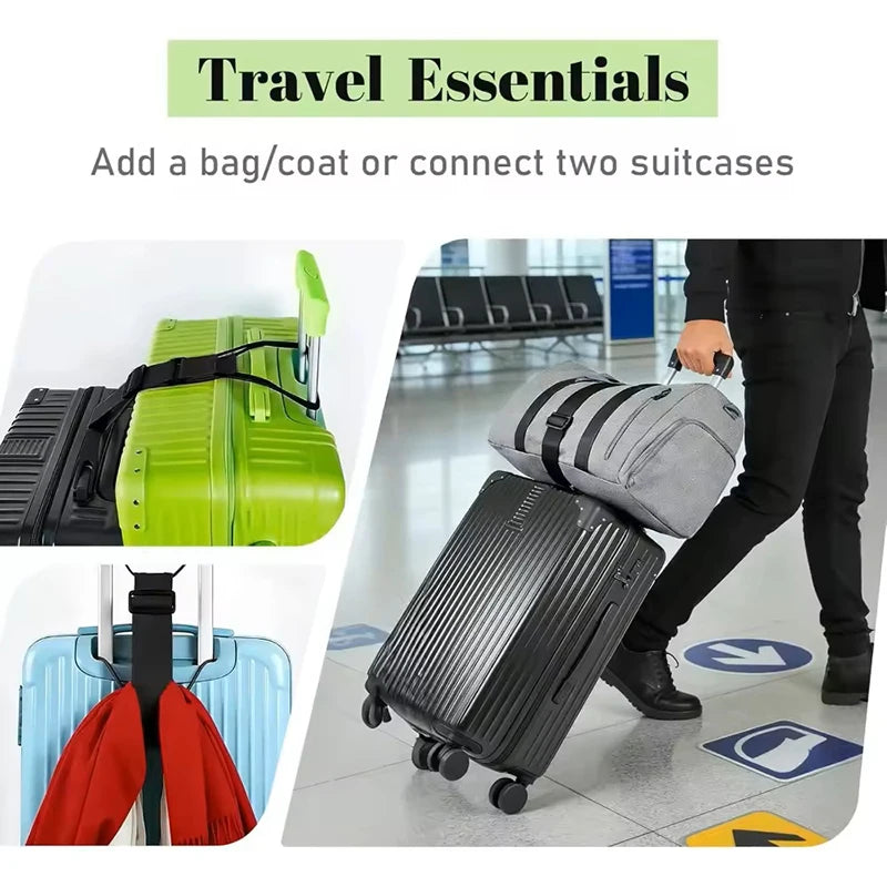Adjustable Elastic Luggage Strap With Hook Loop For Securing Luggage Suitcase Bag Organizer Hold-Down Straps Travel Accessory