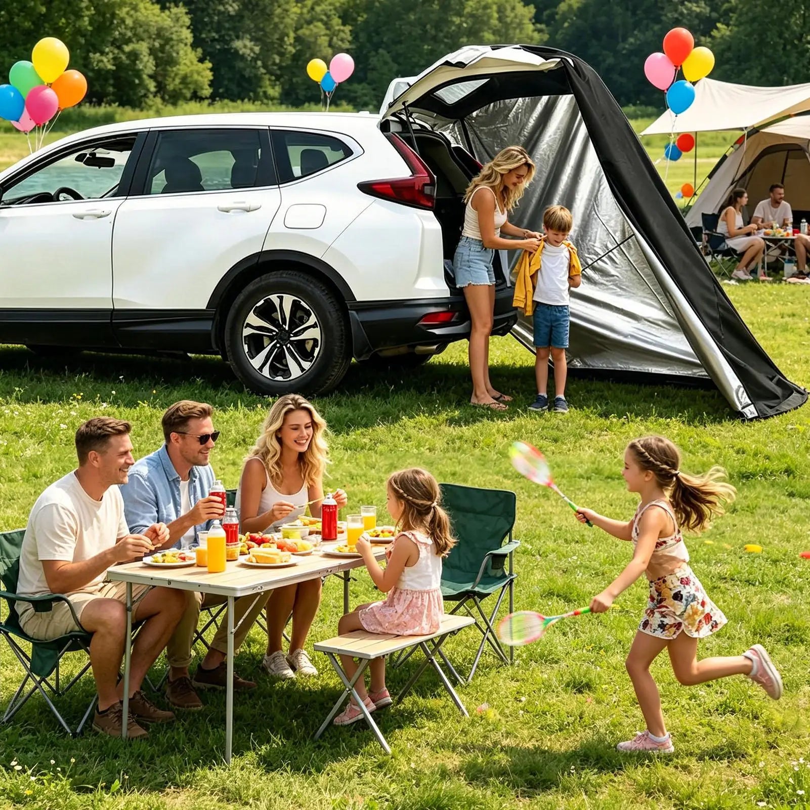 Tailgate Tent For SUV Car Trunk Changing Awning Camping Tailgate Privacy Tent For Trailer Van Automotive Hatchback RV Picnic