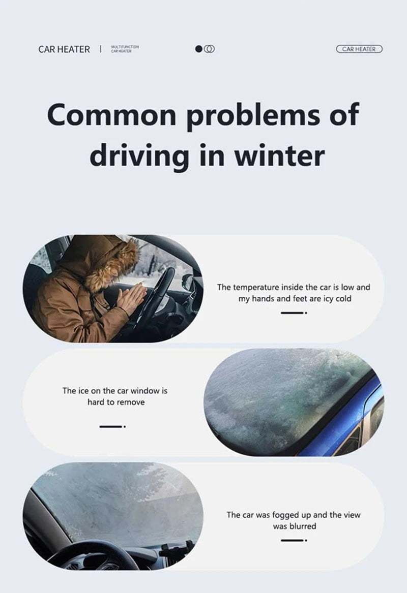 Electric Car Heater Air Cooler Fan 12V Portable Demister Defroster Heating Fan 200W Dryer Windshield Defogging Accessroie