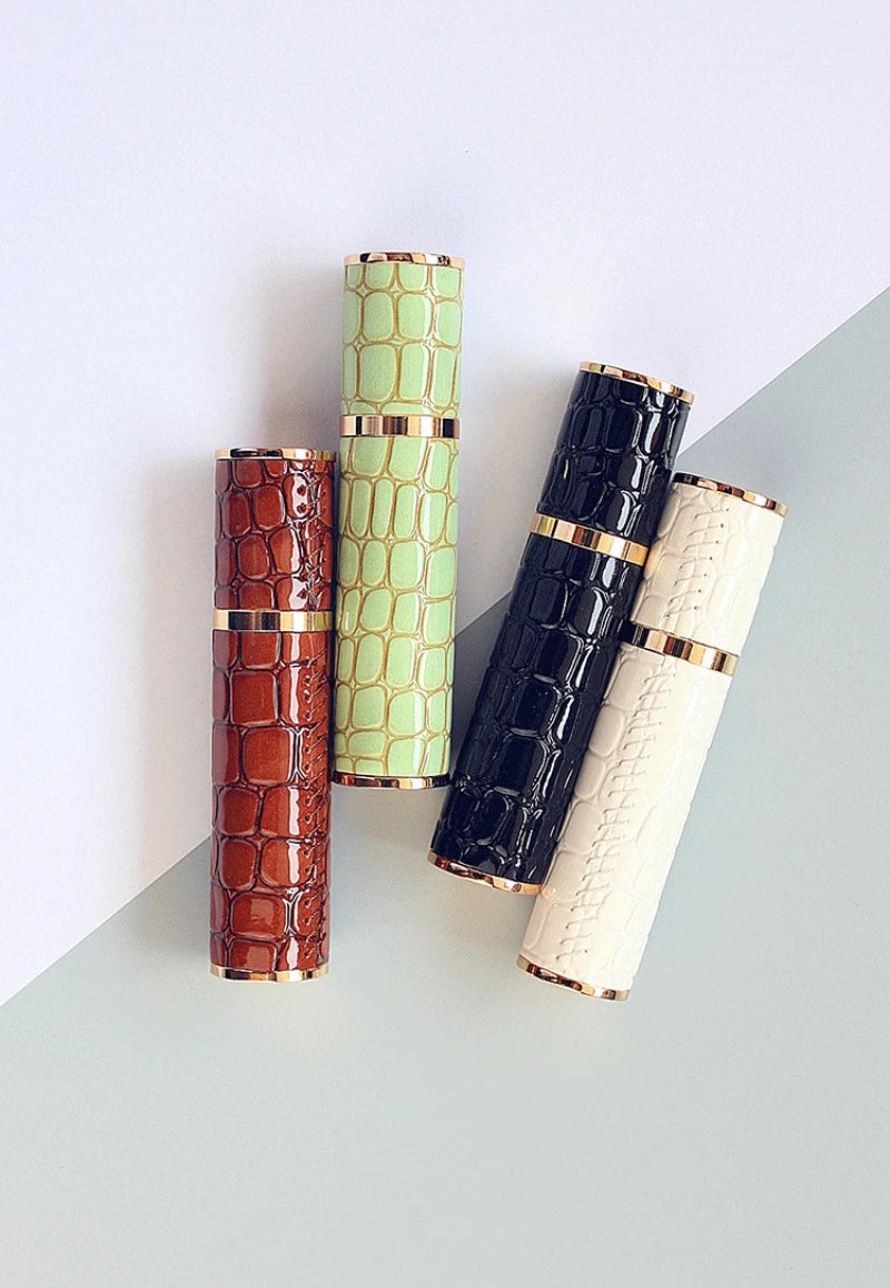 10ml Crocodile Luxury Leather Glass Perfume Spray Bottle Mini Refillable Perfume Atomizer Portable Empty Traveling Refill Bottle
