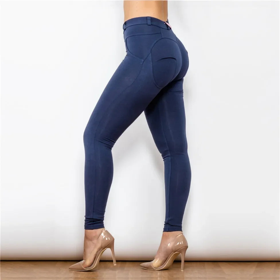 Shascullfites Leggings Navy Butt Lift Leggings Skinny Female Four Way Stretch Pants Legging Running Women Pants