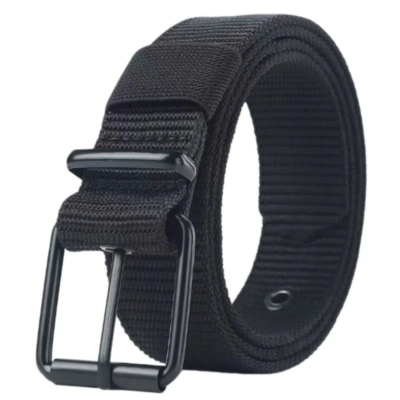 Men's Belt Porous Canvas Pin Buckle Leather Belt Outdoor Sports Belt Women's Trendy Eyelet Belt With Jeans Belt For Men Women