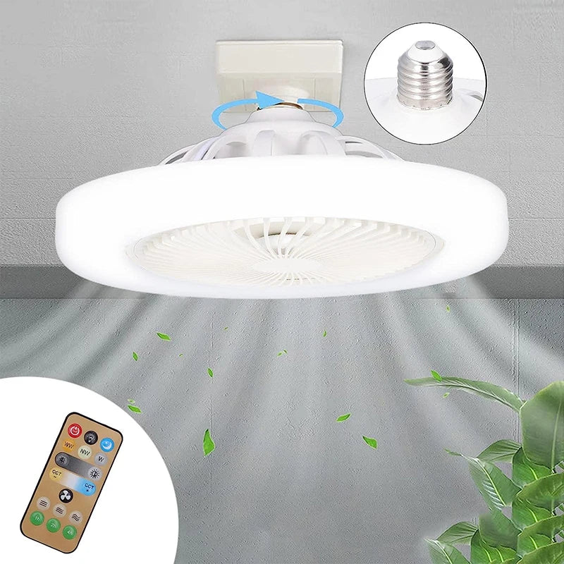 3In1 Ceiling Fan With Lighting Lamp E27 Converter Base With Remote Control For Bedroom Living Home Silent Ac85-265v