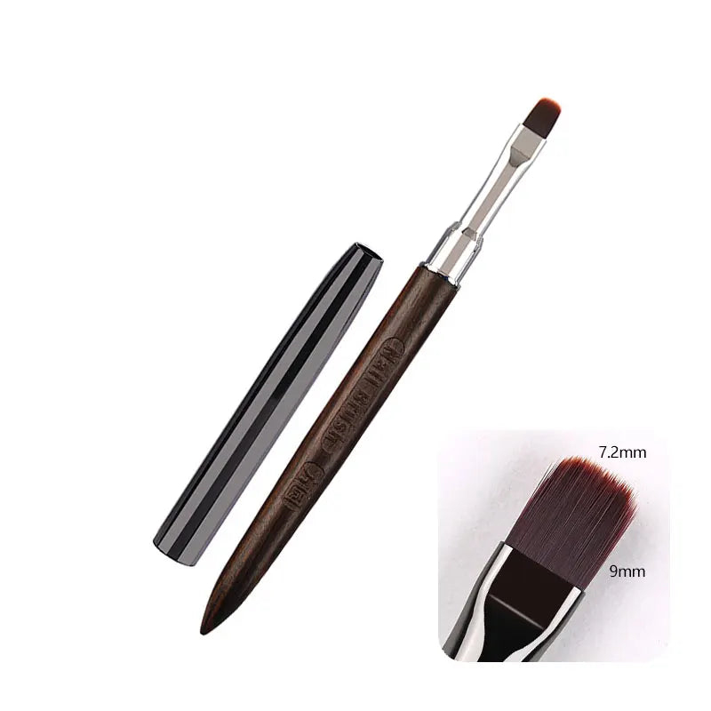 Nails Art Liner Brushes Wooden Handle Phototherapy Acrylic UV Gel Brush for Elongated Lines Painting Professional Manicure Tool