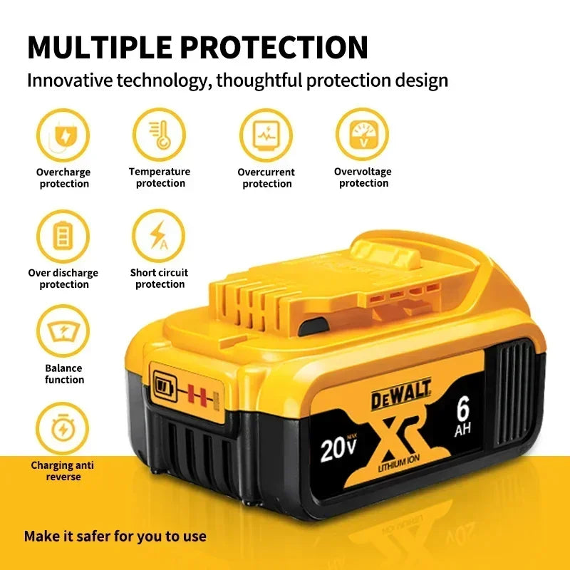 Original DeWalt 6.0Ah/5.0Ah 20V Battery Replaceable DCB184 DCB200 DCF892 DCF845 DCF850 DCF911 DCD800 DCD805 Tools Battery