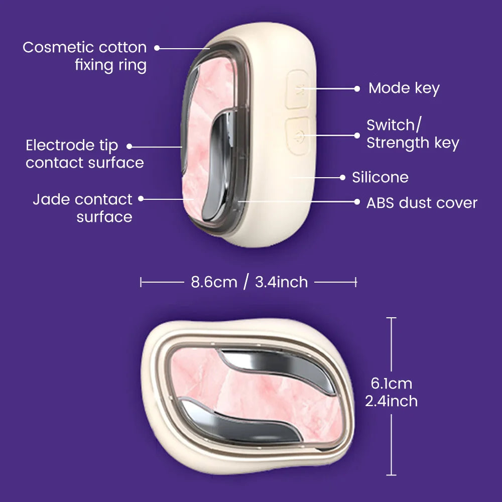 Facial Natural Jade Massagr LED Photon Hot Compress Face Lifiting Anti-aging EMS Pulse Microcurrent Skin Care Deeply Cleansing