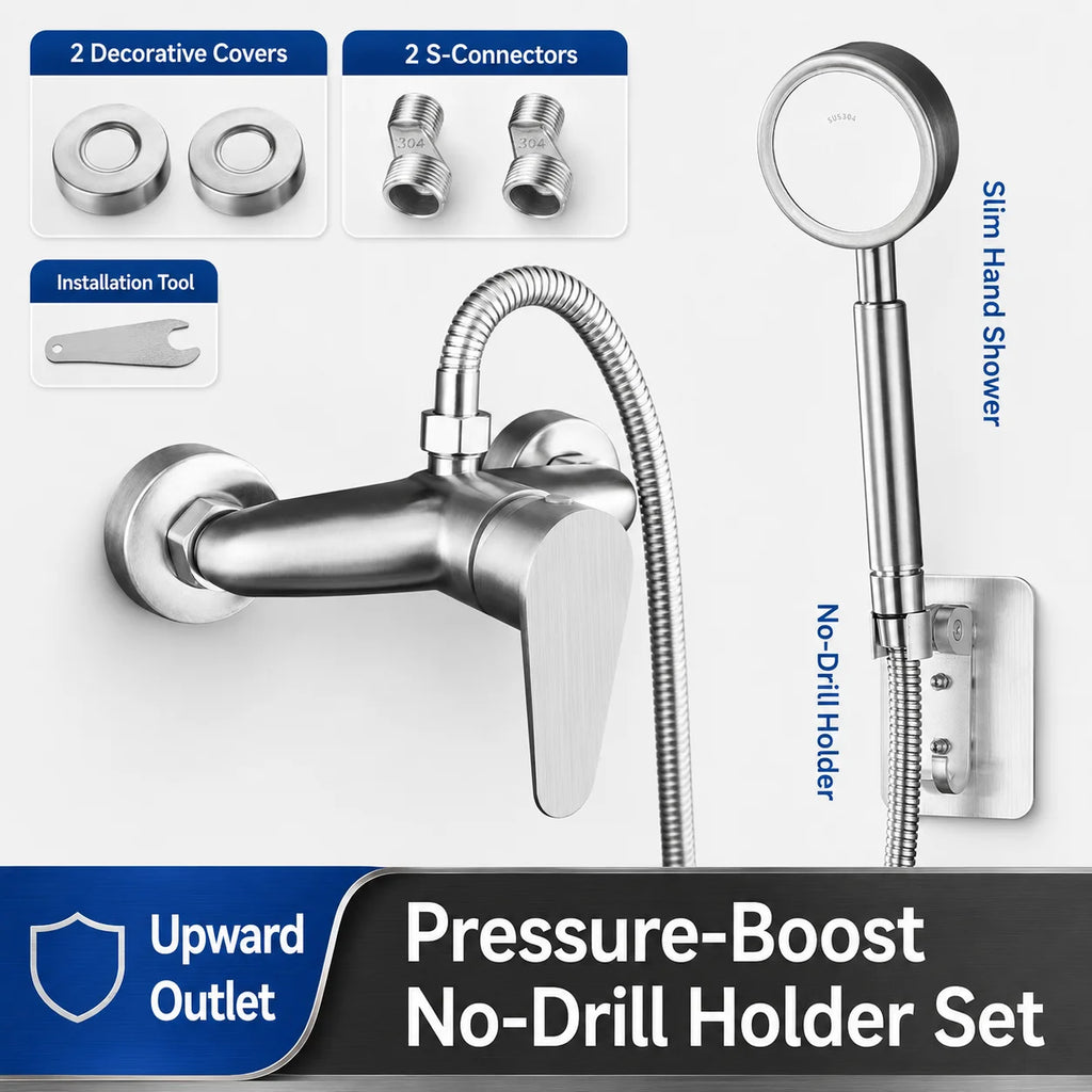 Stainless Steel Concealed Shower Mixer Valve Wall Mount Hot Cold Water Mixing Tap for Bathroom