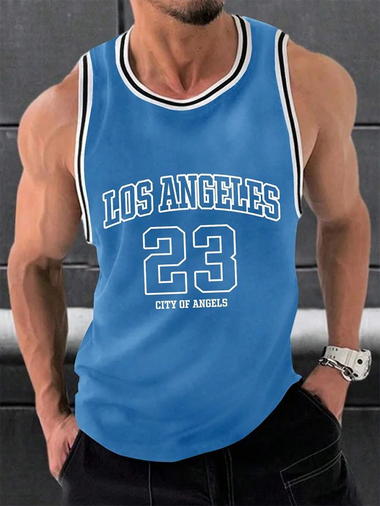 Summer Daily Urban Casual Men's Tank Top Fitness Exercise Breathable Men's Tank Top Outdoor Street Fashion Men's Tank Top