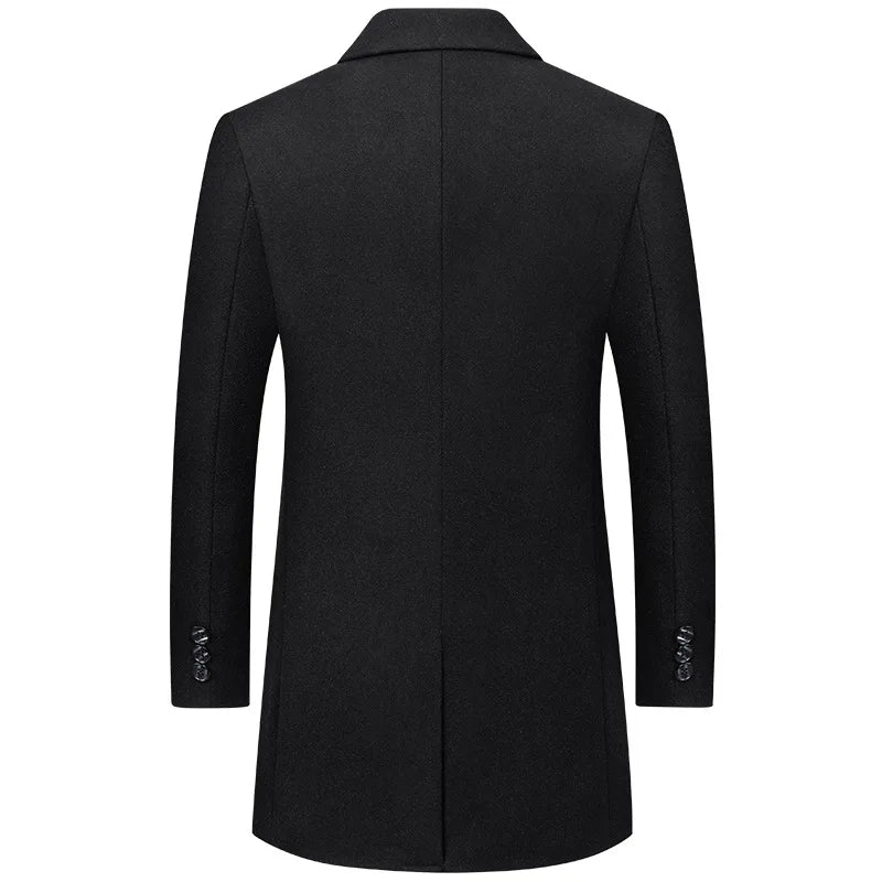 New Men Woolen Business Casual Trench Coats Man Long Jackets Winter Overcoats Male Cashmere Trench Coats Woolen Blends Coats 5XL