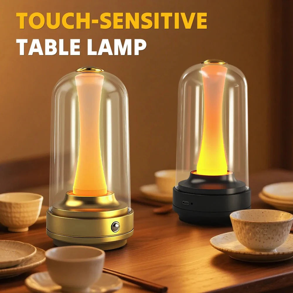 GGbingo Night Light Dimmable Night Lamp LED Rechargeable Light Touch Glass Lampshade Mood Light for Home Bedside Coffee Shop
