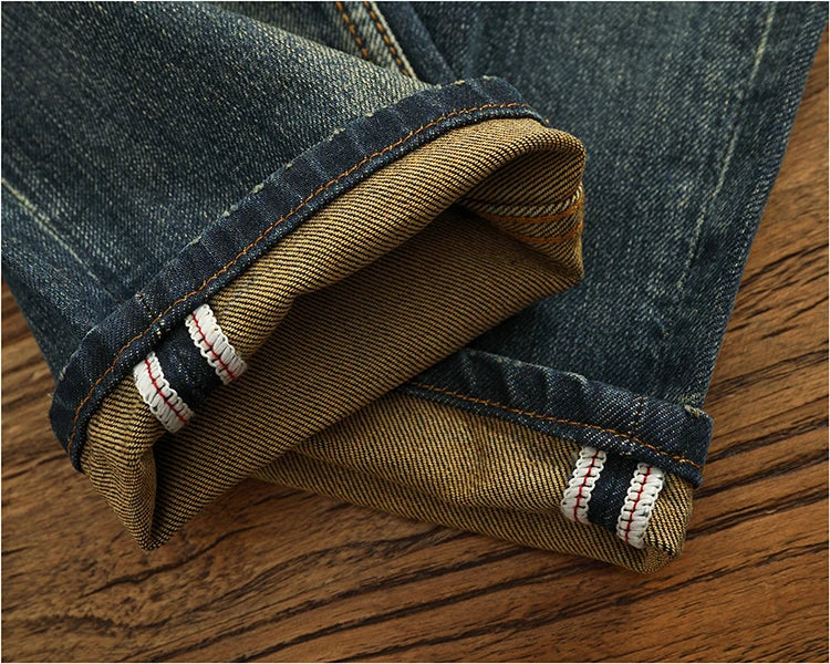 2025 Spring and Autumn New American Retro Heavyweight Denim Jeans Men's High Street 94.2% Cotton Washed Straight Casual Pants