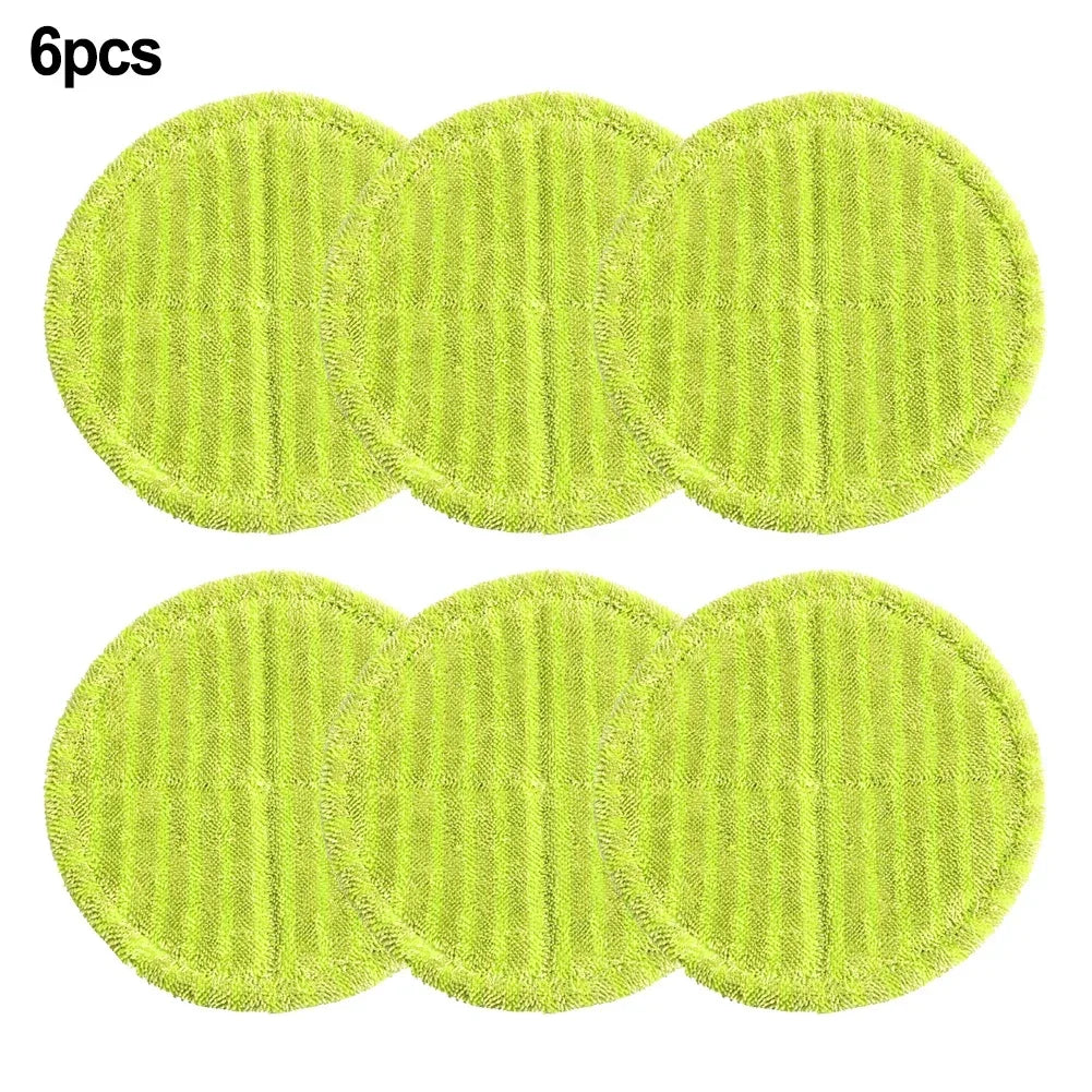 6PCS Round Wrapping Green Mopping Cloth 16cm Electric Mop Replacement Cloth Microfibre Pads Suitable For Hurricane Floating Mop