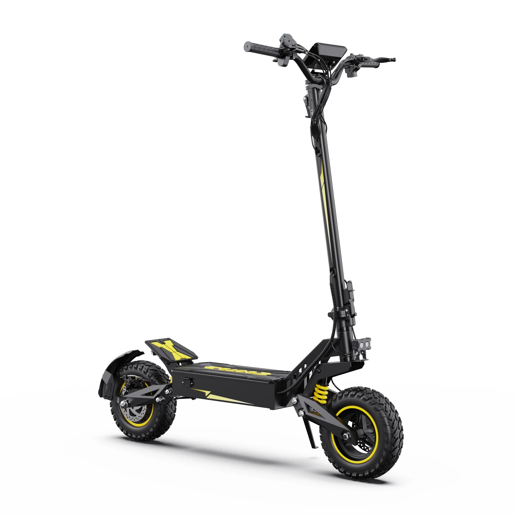 OOTD T10 Adult Foldable Electric Scooter(Yellow), Max 900W Motor & 18Ah Battery, 45-60km Range, 11 Inch All-Terrain