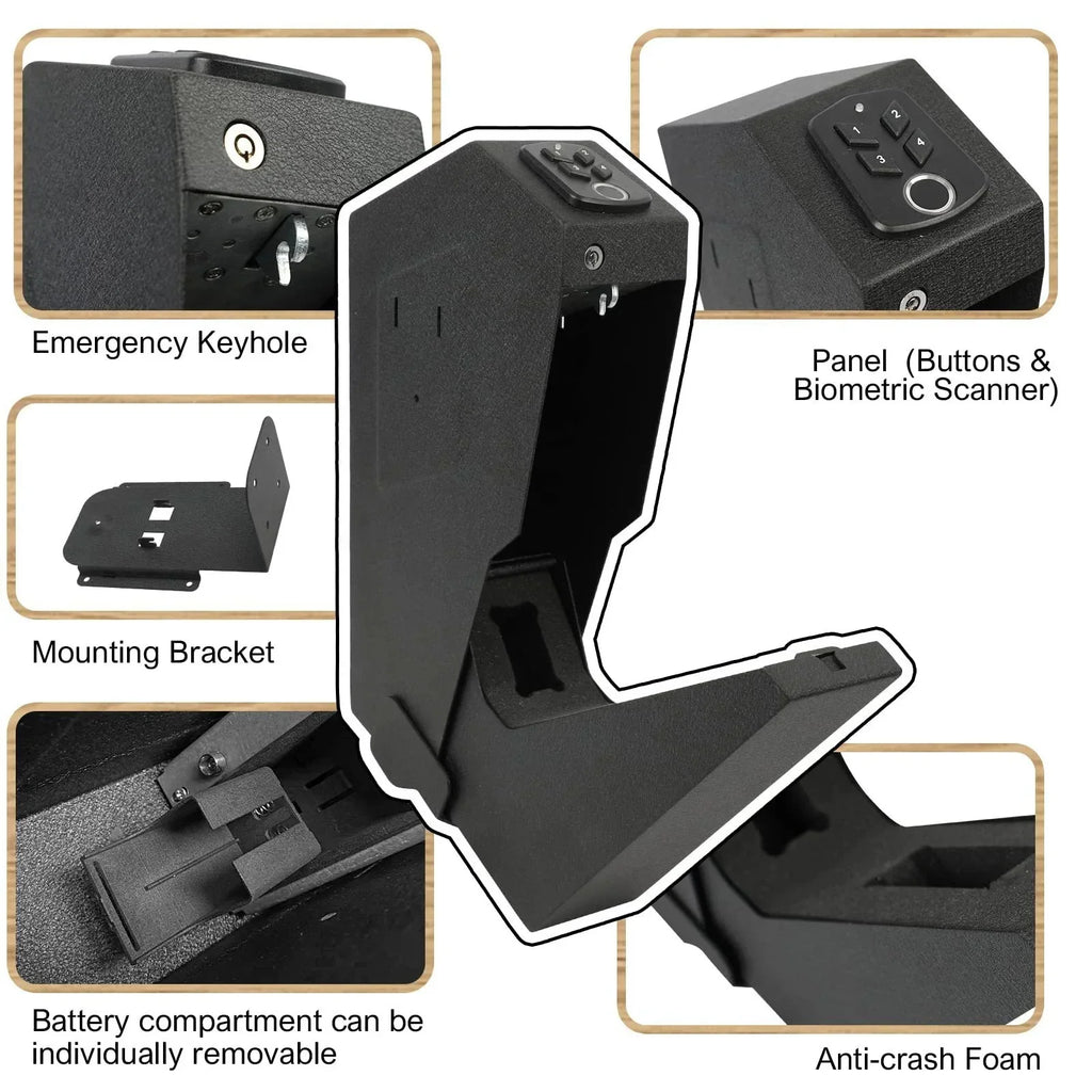 Two-in-one Fingerprint Password Pistol Safe European And American Style Wall-mounted Pistol Safety Box
