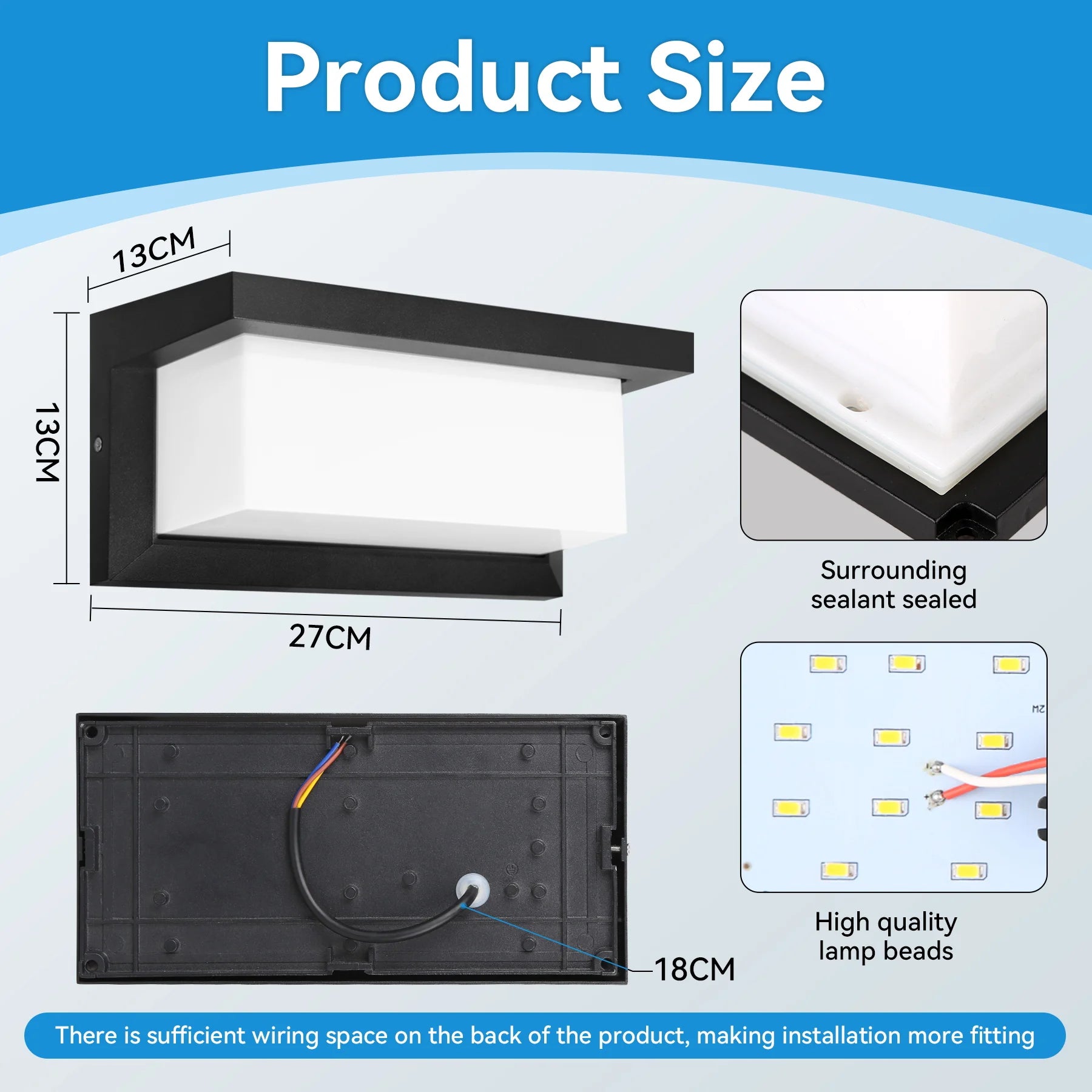 LED Wall Light Outdoor Waterproof IP65 Energy Saving Light Indoor For Garden Corridor Balcony Decor Wall Lamp